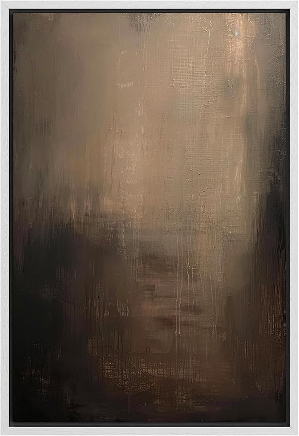 SIGNFORD Framed Canvas Print Wall Art Abstract Textured Dark Shades Illustrations Modern Art Deco... | Amazon (US)