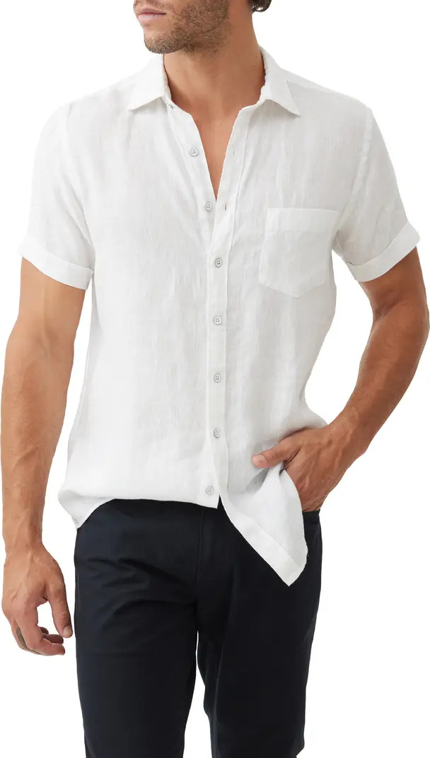 Palm Beach Sports Fit Short Sleeve Linen Button-Up Shirt | Nordstrom