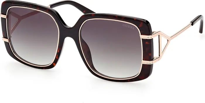 GUESS 57mm Gradient Lens Square Sunglasses | Nordstrom | Nordstrom