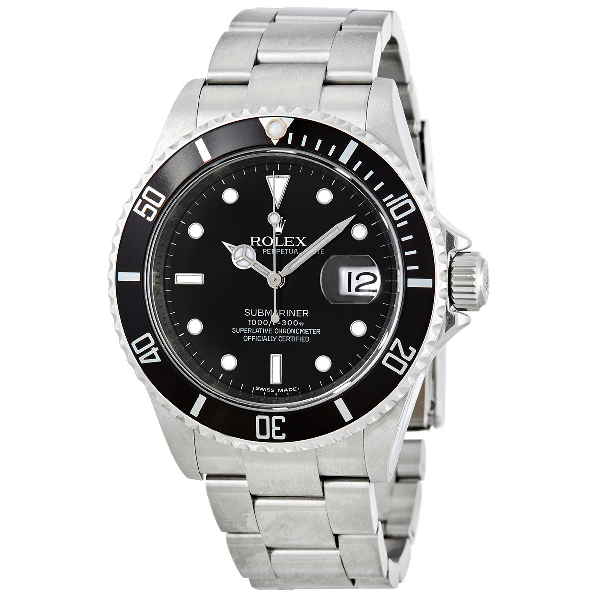 Pre-owned Rolex Submariner Automatic Chronometer Black Dial Mens Watch 16610BKSO-3 | Jomashop.com & JomaDeals.com