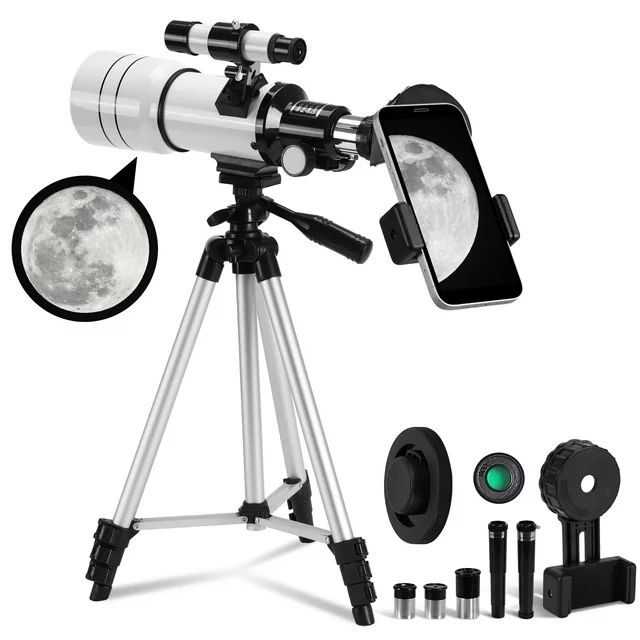 TOPVISION Telescope, 70mm Telescopes for Adults & Kids, 300mm Portable Refractor Telescope (15X-1... | Walmart (US)