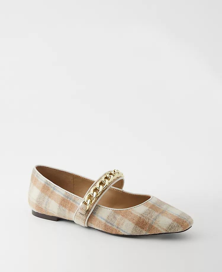 Plaid Chain Mary Jane Flats | Ann Taylor (US)