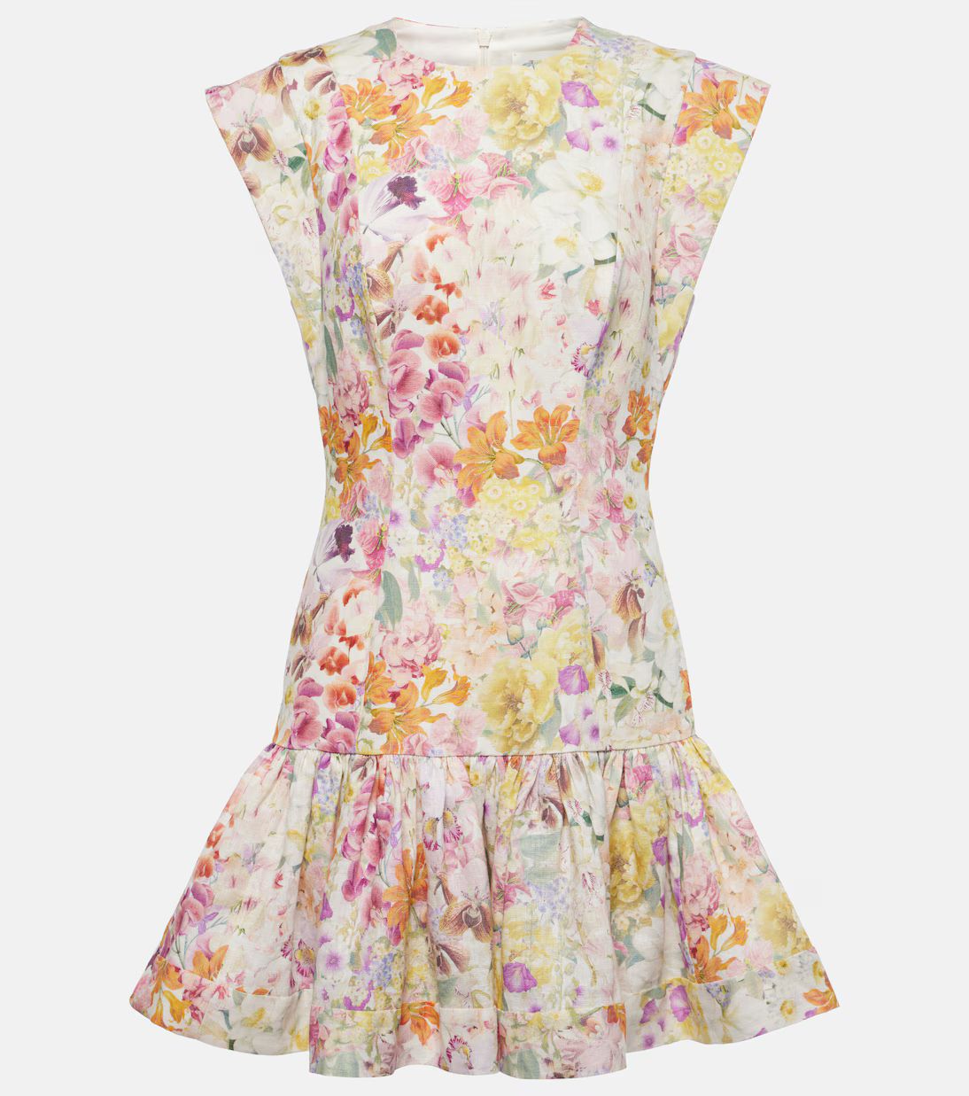 Harmony floral ruffled linen minidress | Mytheresa (US/CA)
