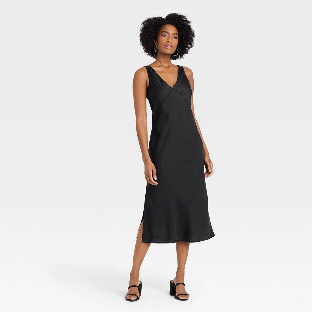 Women's Slip Dress - A New Day Black XS | Target