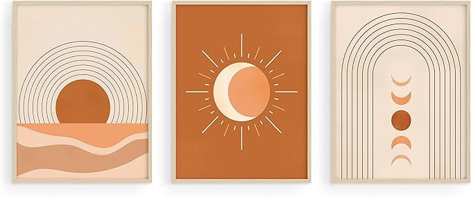Mid Century Wall Art and Terracotta Decor - by Haus and Hues | Set of 3 Mid Century Art Prints | ... | Amazon (US)