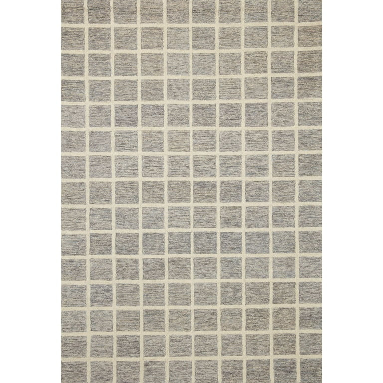 Chris Loves Julia x Loloi Polly Grid Slate/Ivory 2'-3" x 3'-9" Area Rug | Walmart (US)