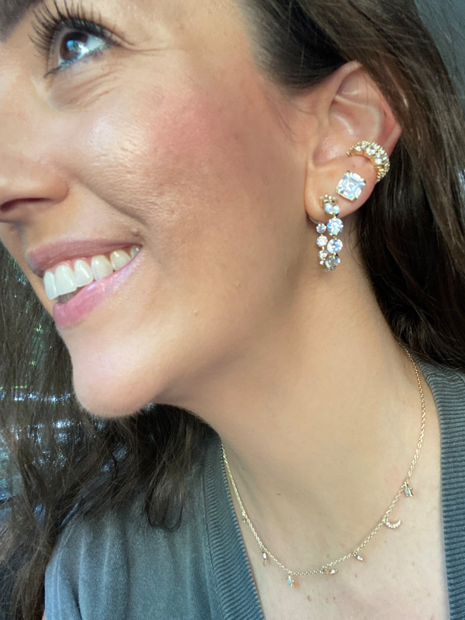 Earring stack 😍 use code ElizabethG for 10% off my Melinda Maria jewelry 

#LTKStyleTip