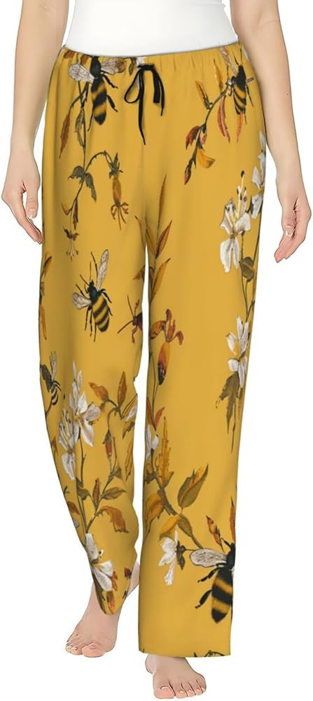 Women's Pajama Bottoms Flower Floral Animal Bee Pajama Pants Drawstring Elastic Waist Lounge Pant... | Amazon (US)