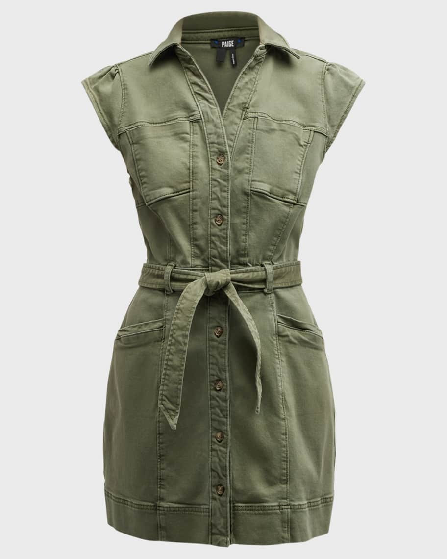 PAIGE Jaxsyn Belted Mini Utility Dress | Neiman Marcus