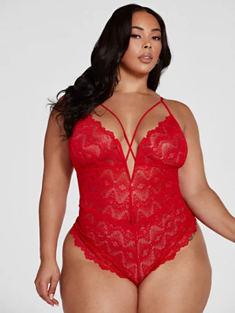 Angelina Floral Lace Strappy Bodysuit - Fashion To Figure | Fashion to Figure
