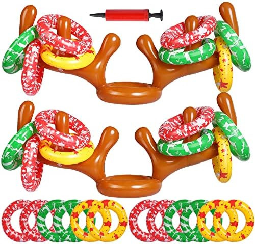 Max Fun Inflatable Reindeer Antler Ring Toss Christmas Party Game Hat for Xmas Holiday Party Supp... | Amazon (US)