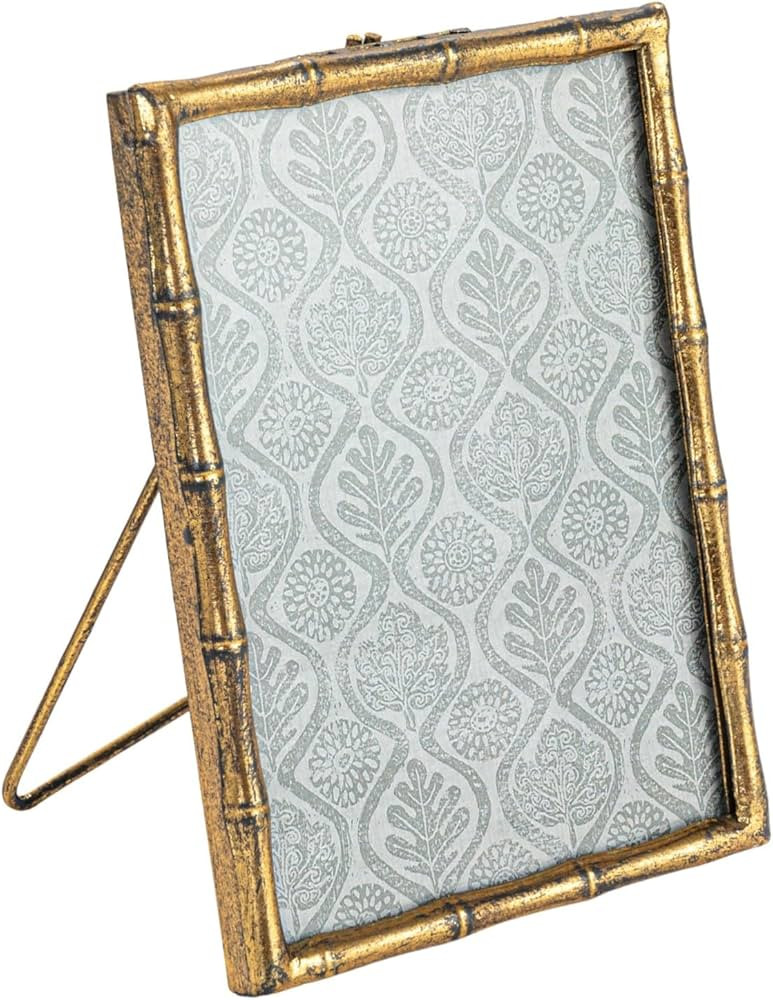 Creative Co-Op Large Metal and Reclaimed Wood Photo Frame, Gold | Amazon (US)