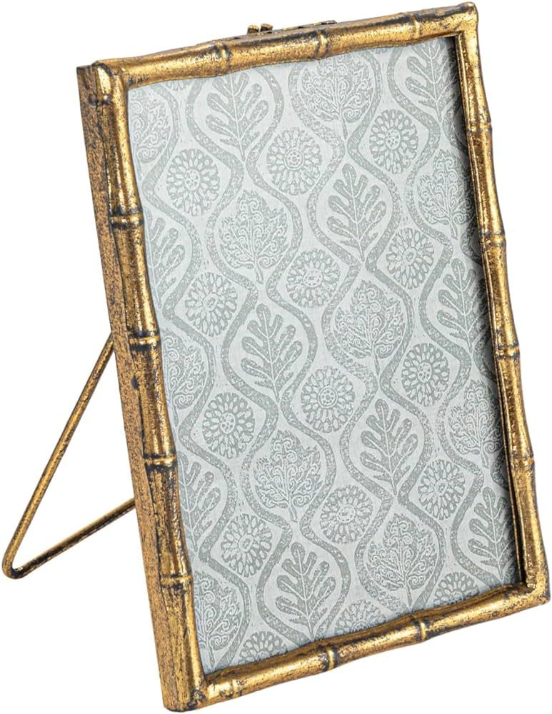 Creative Co-Op Large Metal and Reclaimed Wood Photo Frame, Gold | Amazon (US)