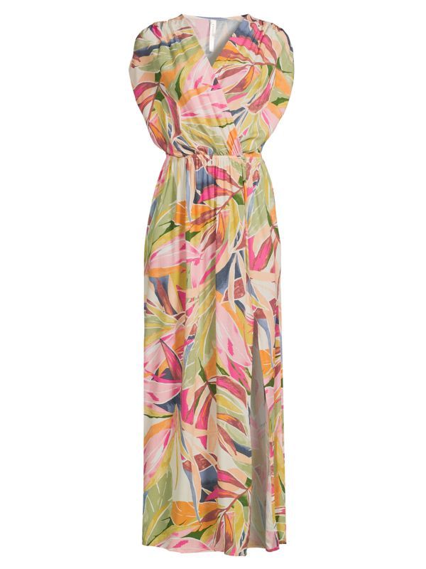 Renee C. Tropical Floral Column Maxi Dress on SALE | Saks OFF 5TH | Saks Fifth Avenue OFF 5TH