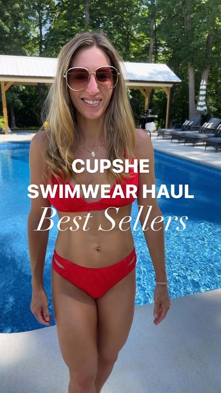 Cupshe swimwear gaul save 15% with code Aryn15 at checkout on orders of $65, high waisted swim , mid rise swim , red bikini 

#LTKFindsUnder50 #LTKSeasonal #LTKSwim