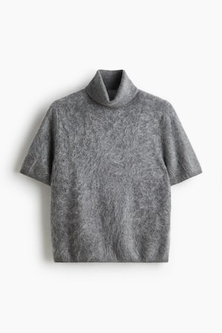 H & M - Brushed Cashmere Turtleneck Top - Grey | H&M (AU)