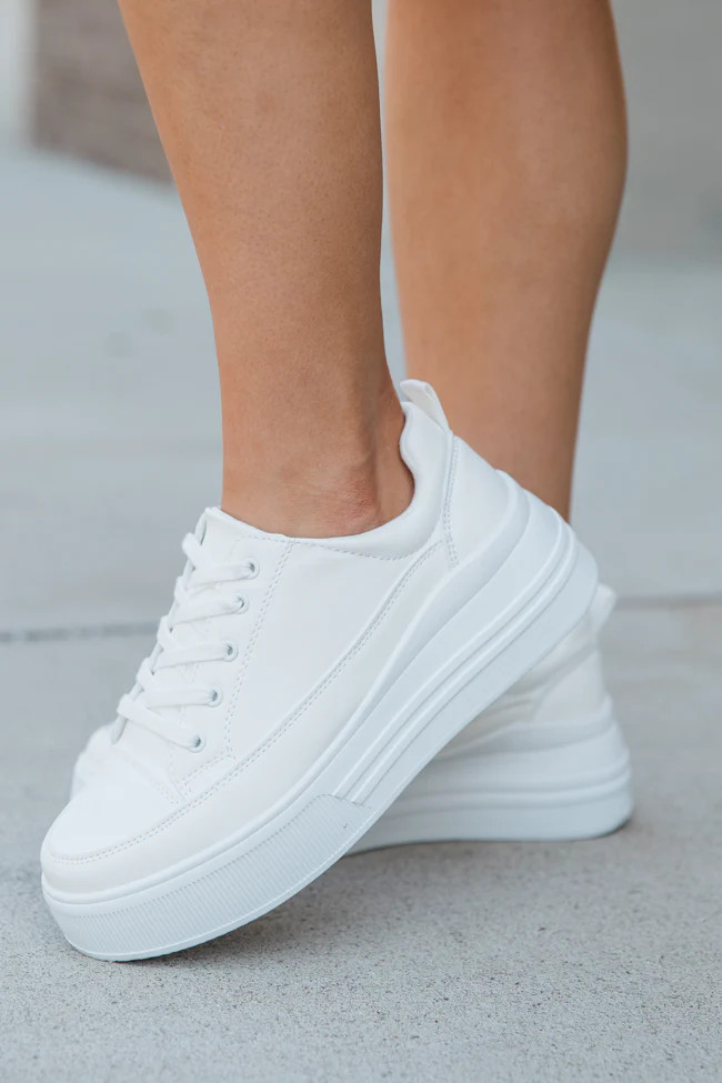 Cecilia Platform White Sneaker SALE | Pink Lily