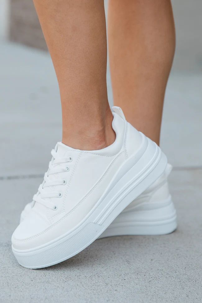 Cecilia Platform White Sneaker | Pink Lily