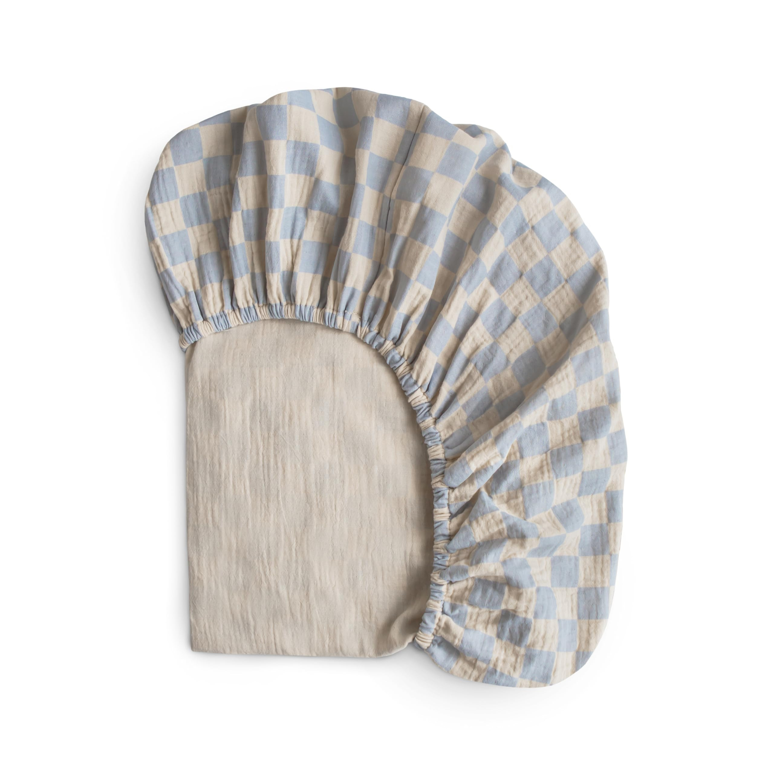 mushie Extra Soft Muslin Fitted Crib Sheet | 192 Thread Count | 28"x 52" (Fog) | Amazon (US)