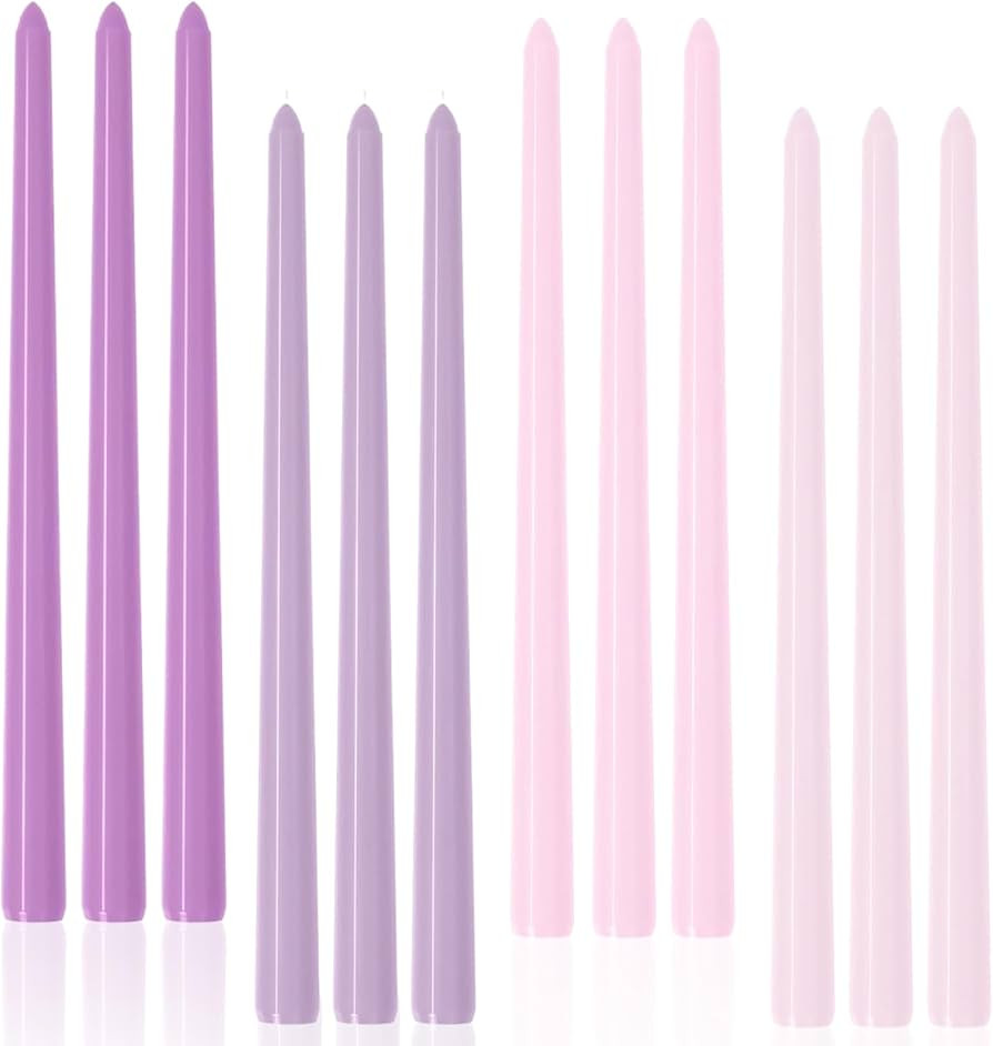 Purple Gradient Tall Taper Candles 12 inch Unscented Smokeless Long Tall Tapered Candle for Candl... | Amazon (US)