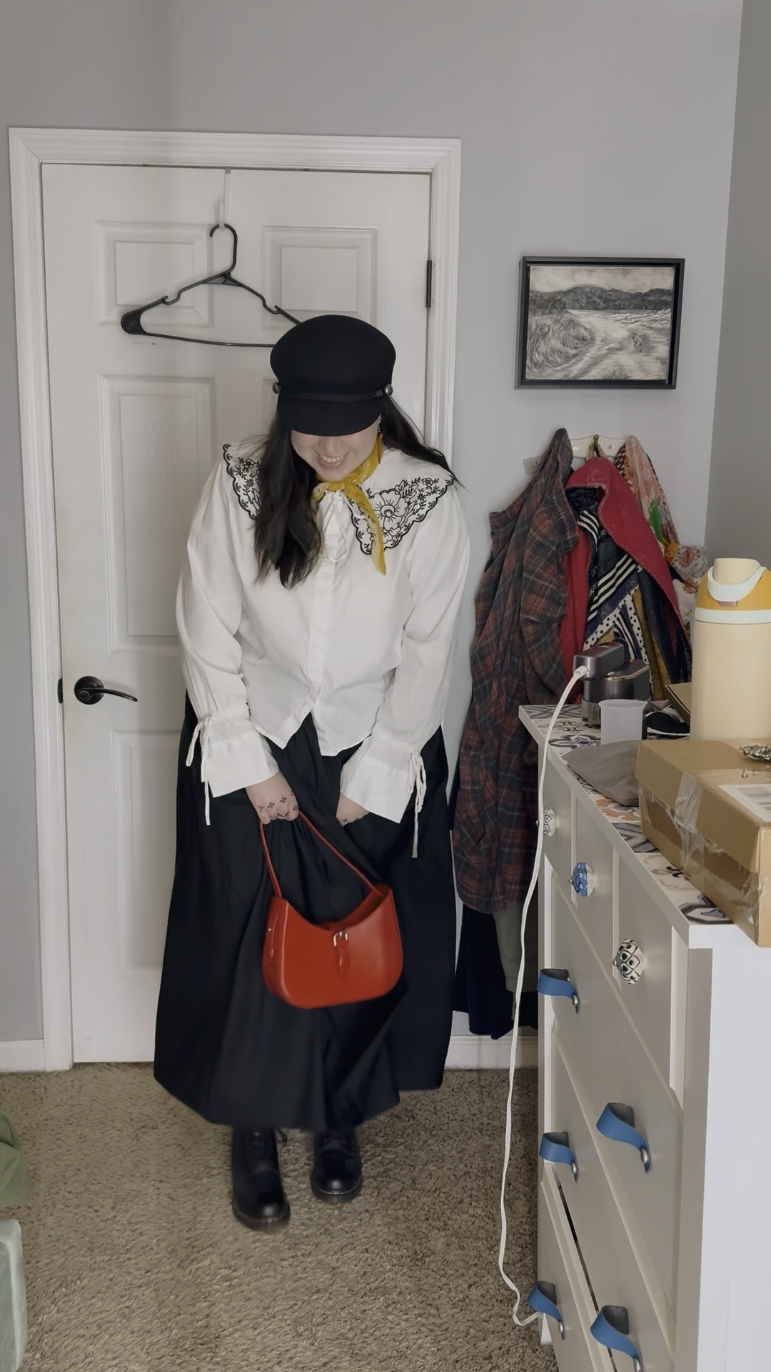 Casual layered skirt outfit black and white with red and yellow accents 

#LTKStyleTip #LTKMidsize #LTKFindsUnder100