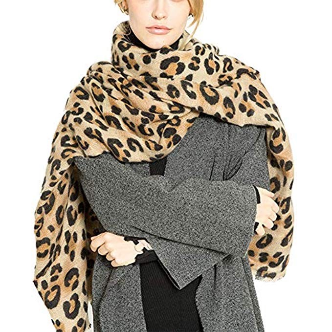 Bestag Leopard Printed Scarf Women Blanket Scarf Warm Pashmina Scarfs | Amazon (US)