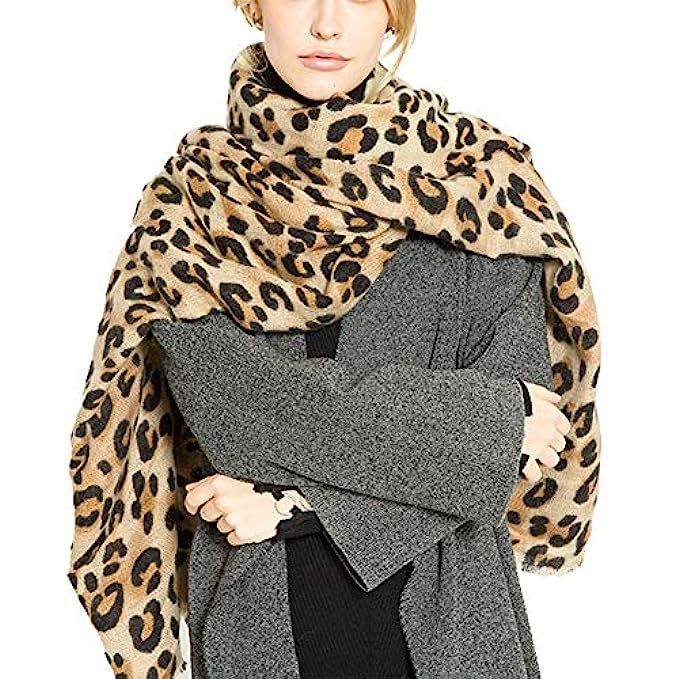 Bestag Leopard Printed Scarf Women Blanket Scarf Warm Pashmina Scarfs | Amazon (US)