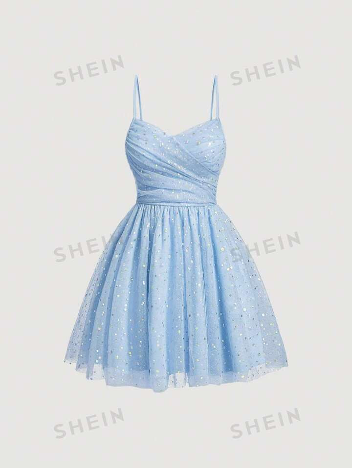 -4%Versatile Solid Color Fashionable Party & Gathering Matching Spaghetti Strap Dress60+ sold rec... | SHEIN