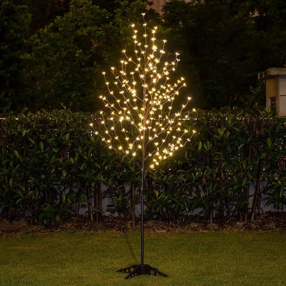 LIGHTSHARE 6.5 feet 208L LED Lighted Cherry Blossom Tree, Warm White, Decorate Home Garden, Sprin... | Amazon (US)