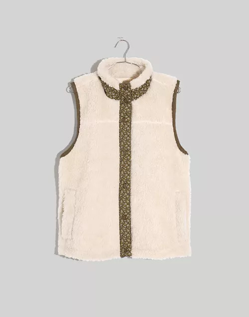 (Re)sourced Faux-Shearling Vest in Colorblock | Madewell