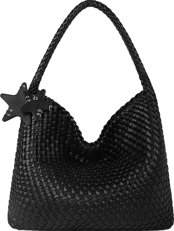 Queenoris Fashion Woven Purse for Women Top-handle Shoulder Bag Soft Summer Hobo Tote Bag | Amazon (US)