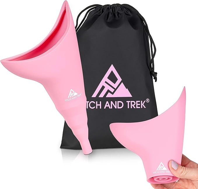Pitch and Trek Female Urination Device, Silicone Standing Pee Funnel w/Discreet Carry Bag, for Tr... | Amazon (US)