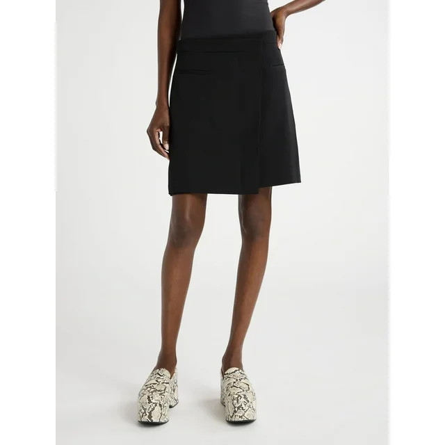 Scoop Women's Faux Wrap Crepe Mini Skirt, Sizes 0-18 | Walmart (US)
