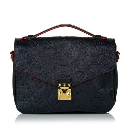 Pre-Owned Louis Vuitton Pochette Metis Monogram Empreinte Leather Blue | Walmart (US)