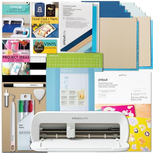 Cricut Joy Xtra Machine with Printable Sticker Paper and Card Kit Bundle - Sticker Making Set with Cutting Machine, DIY Greeting Cards with Pens and Envelopes, Craft Cutting Mats, Tools and Materials | Amazon (US)