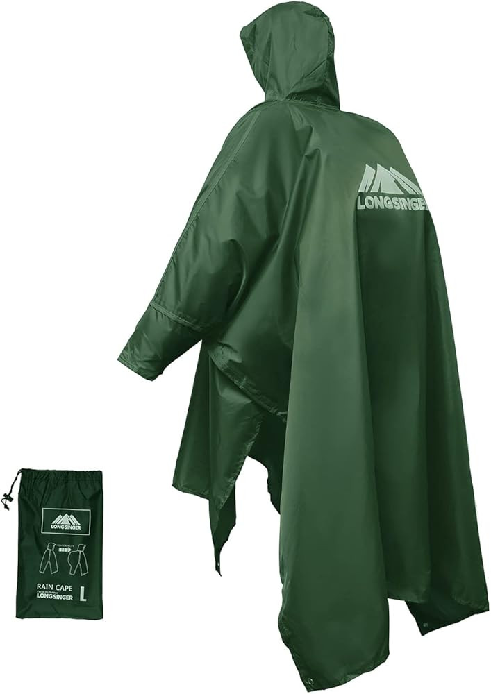 longsinger Rain Poncho for Adult, Waterproof Rain Poncho with Hood and Sleeve, Ideal for Hiking, ... | Amazon (US)