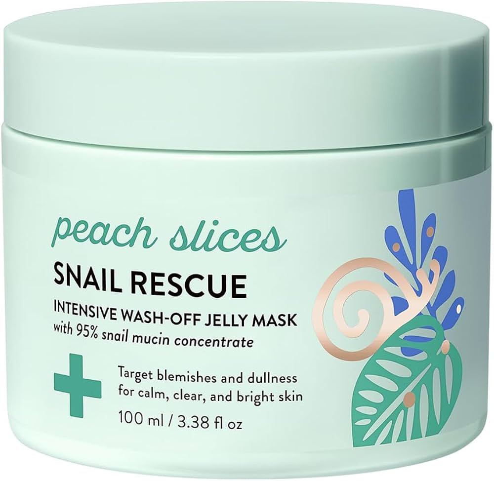 Peach Slices - Snail Rescue Intensive Wash-Off Jelly Mask (3.38 oz) - 95% Snail Mucin Concentrate... | Amazon (US)