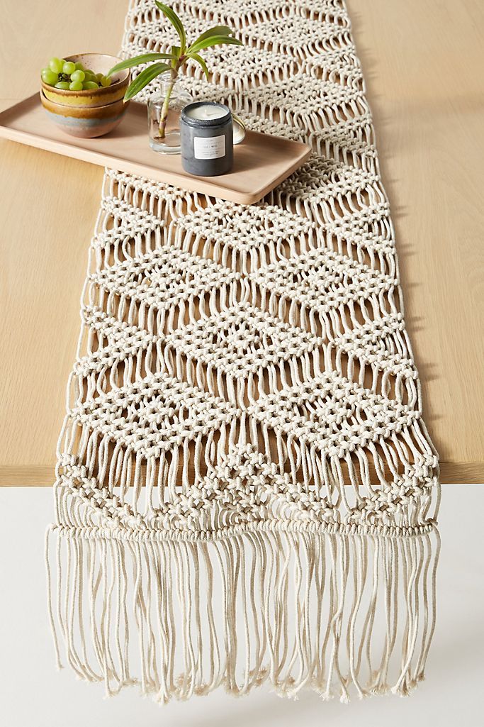 Deedra Macrame Table Runner | Anthropologie (US)