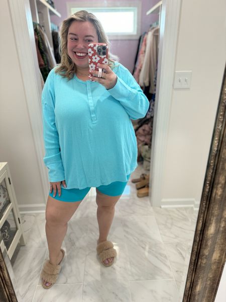 The way I’m OBSESSED with this pretty blue set from aerie 🩵😍 lots of items are still 30-40% off including my waffle Henley top! Shop it now! 

#LTKfindsunder50 #LTKplussize #LTKsalealert
