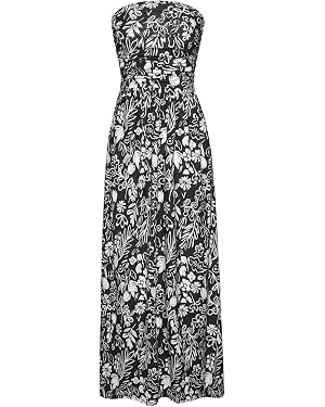 GRACE KARIN Women Strapless Dress Casual Loose Ruched Long Maxi Dress with Pockets | Amazon (US)