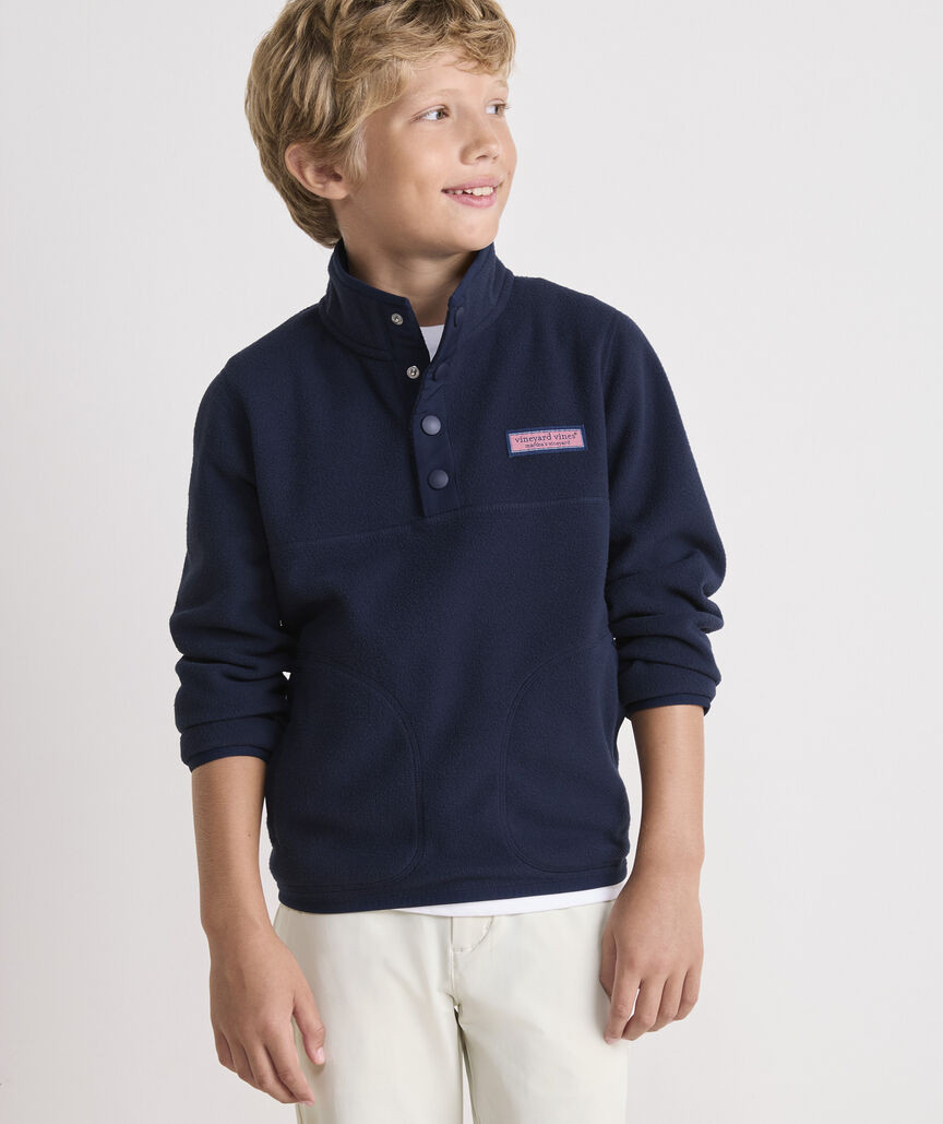 Boys' Harbor Fleece Quarter-Snap | vineyard vines