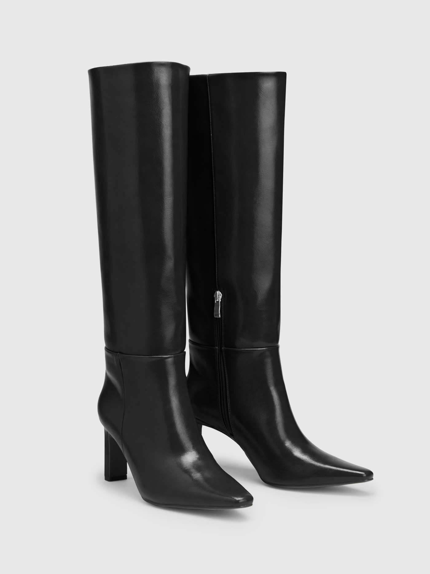 Festliches Kleid Stiefel bis zur Kniekehle mit spitzen Zehen und massiven Absätzen For Date Musi... | Cider