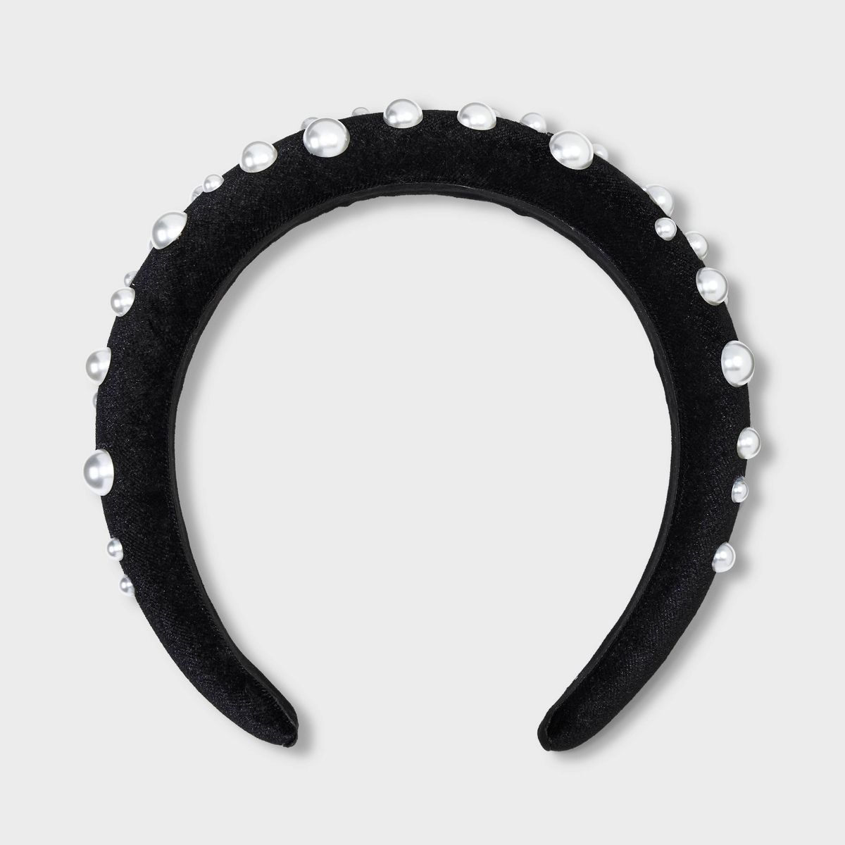Velvet Headband - A New Day™ Black/Pearl | Target