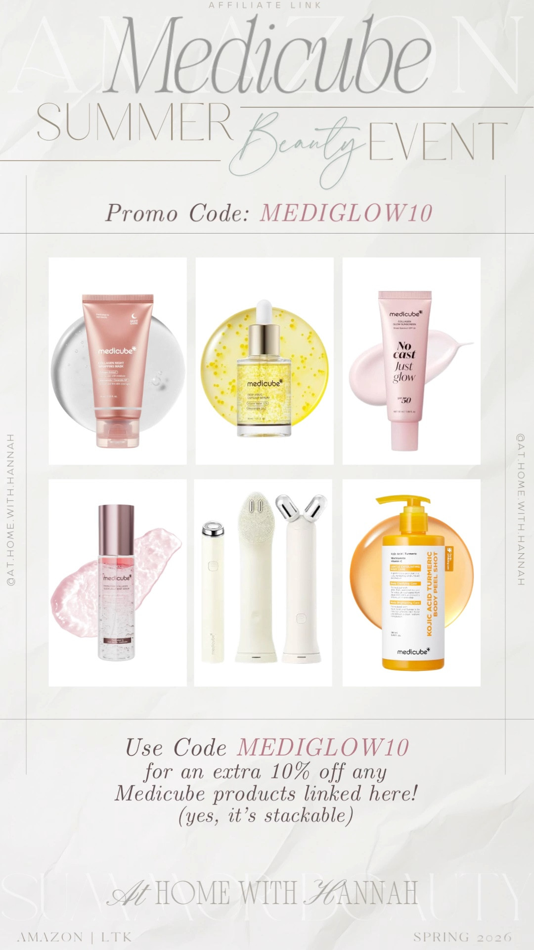 Medicube skincare + beauty device deals are happening right now, and my code makes them even better 🤍

Use code ✨MEDIGLOW10✨ for an extra 10% off the Medicube products linked here — and yes, it’s stackable. Such a good time to grab the viral glow products, summer skincare, body care, SPF glow balm, masks, serums, and beauty tools people are always searching for.

If you’re shopping for Medicube skincare, Korean beauty deals, glow skin products, viral beauty tools, SPF glow balm, summer skincare, body care, or an extra stackable discount — I linked everything here 🤍



••
Medicube summer beauty event • Medicube promo code • Medicube sale • Korean skincare deals • summer skincare sale • viral skincare finds • glass skin products • glow skincare routine • beauty device sale • Amazon beauty finds • LTK beauty deals • skincare tools • summer body care • Medicube skincare

#medicube #koreanskincare #skincaredeals #beautydeals #amazonskincare #ltkfinds

#LTKselfcare #LTKBeauty #LTKSaleAlert