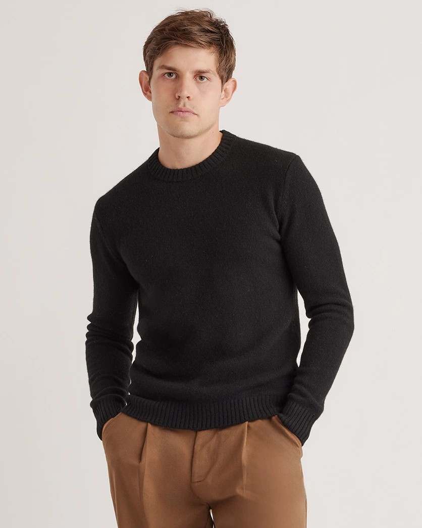 Quince | Men's 100% Yak Wool Crewneck Sweater in Warm Heather Grey, Size Medium | Quince