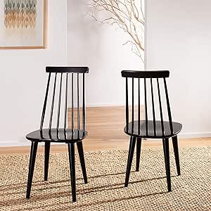 Safavieh American Homes Collection Burris Country Farmhouse Wood Black Spindle Side Chair (Set of... | Amazon (US)