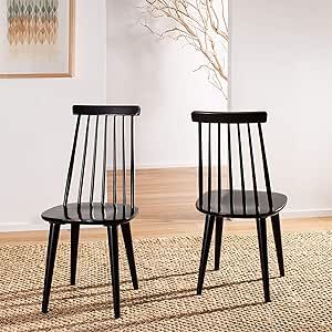 Safavieh American Homes Collection Burris Country Farmhouse Wood Black Spindle Side Chair (Set of... | Amazon (US)