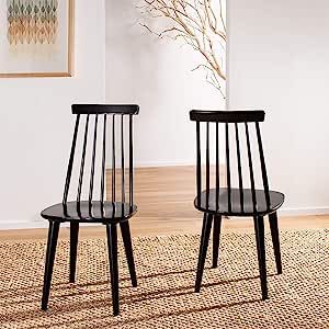 Safavieh American Homes Collection Burris Country Farmhouse Wood Black Spindle Side Chair (Set of... | Amazon (US)