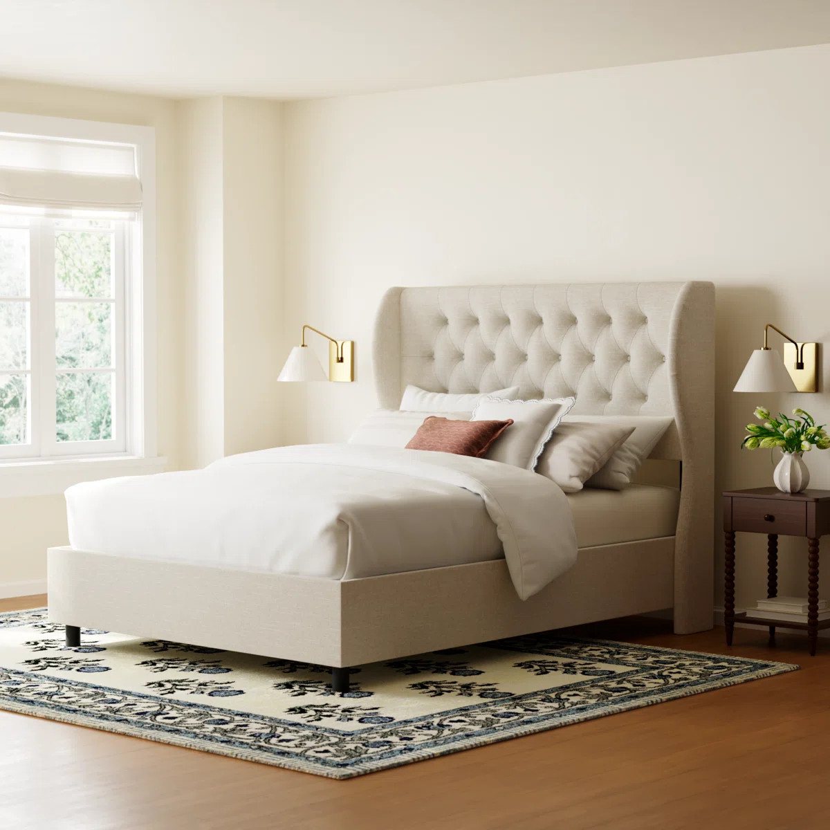 Tomey Upholstered Wingback Bed | Wayfair North America