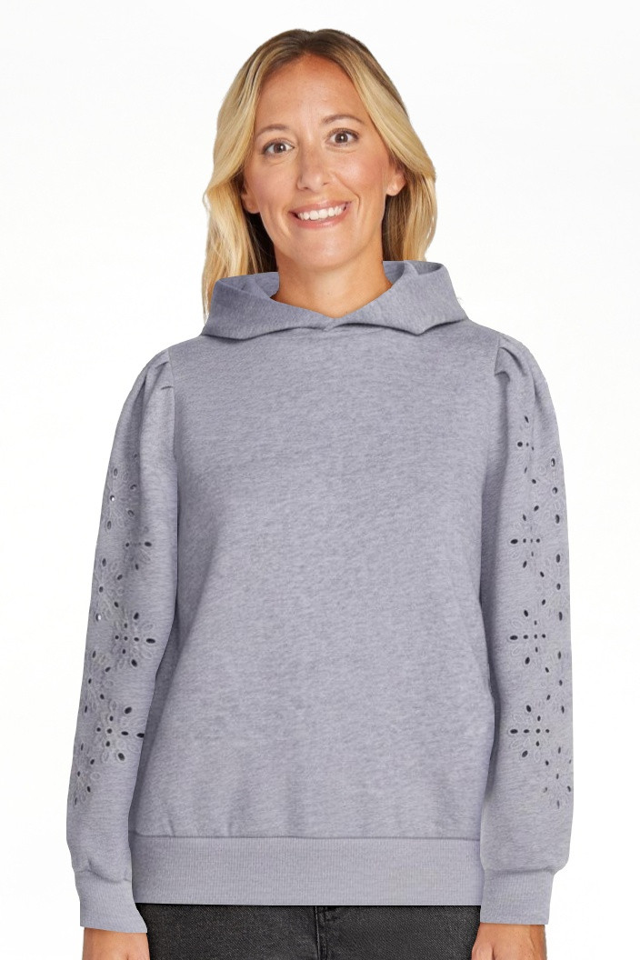 Scenario Women's and Women's Plus Eyelet Hoodie with Long Sleeves, Sizes XS-4X | Walmart (US)